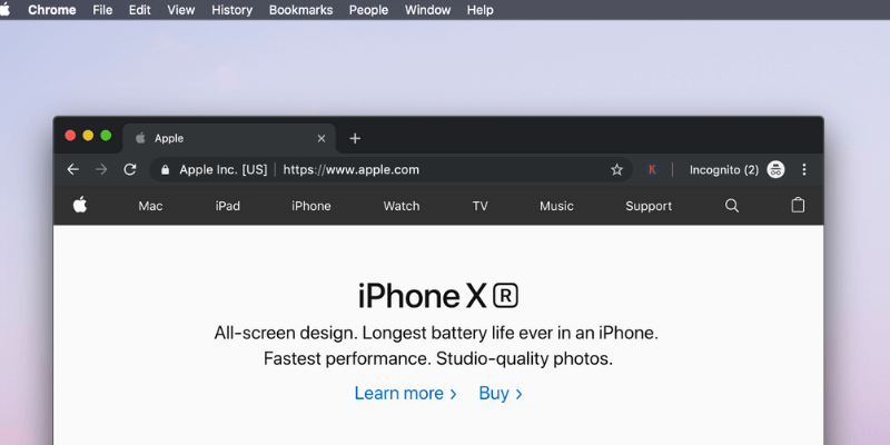 chrome for mac screenshot
